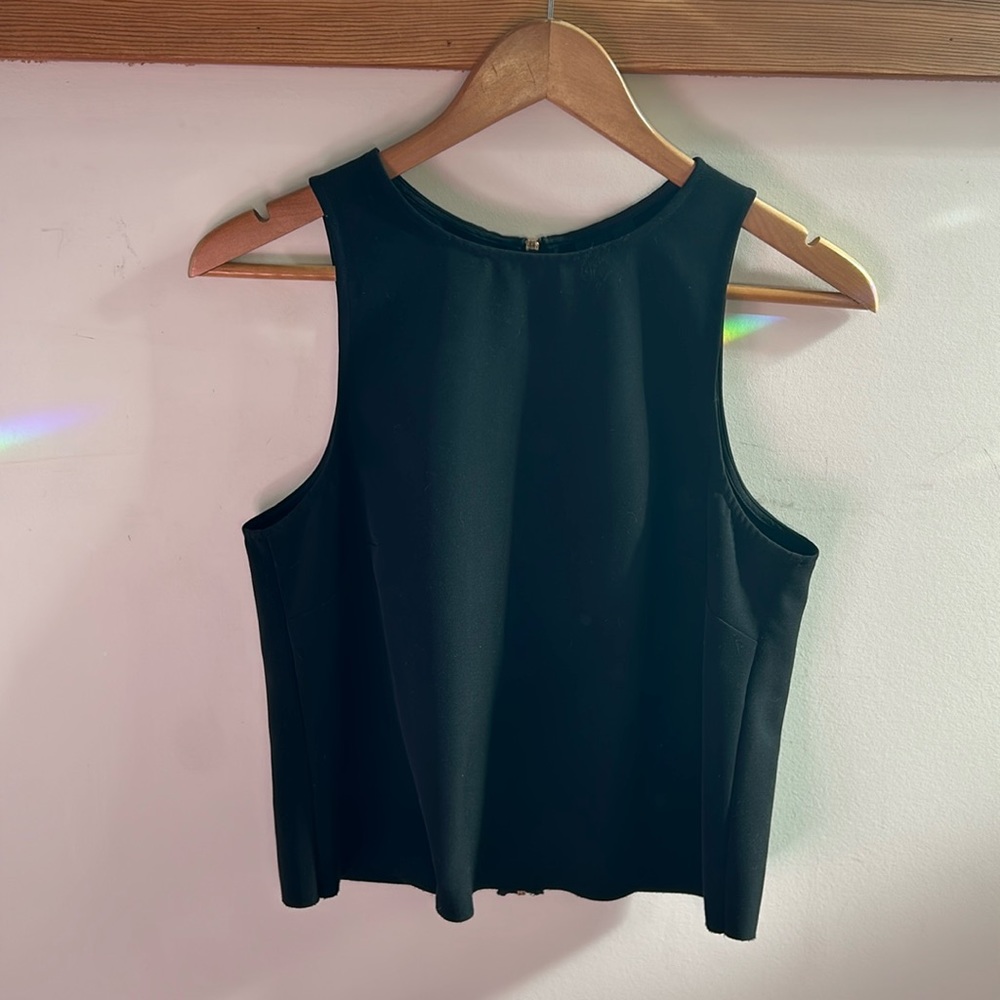 Simons Black Stylish Zip Up Top